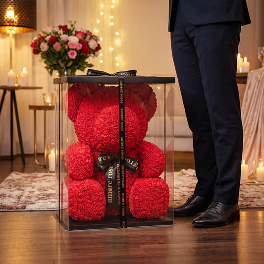 Amore Giant Rose Bear Red (60cmH)