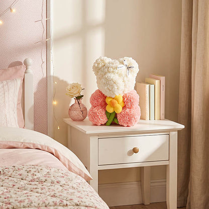 Amore Rose Bear w Sunflower Peach (35cmH)