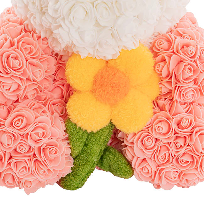 Amore Rose Bear w Sunflower Ombre Peach (35cmH)