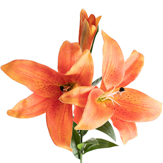 Real Touch 3D Tiger Lily 3 Head Orange (90cmH)