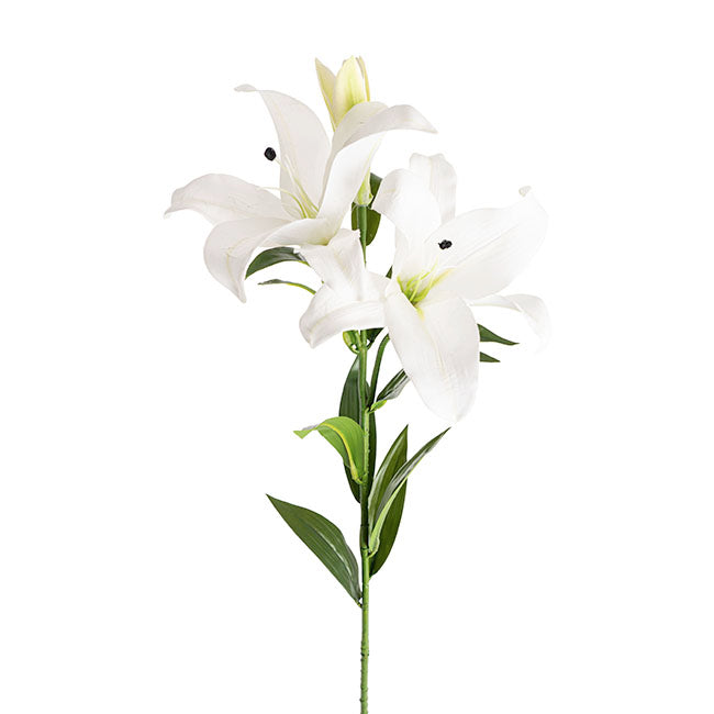 Real Touch 3D Tiger Lily 3 Head White (90cmH)