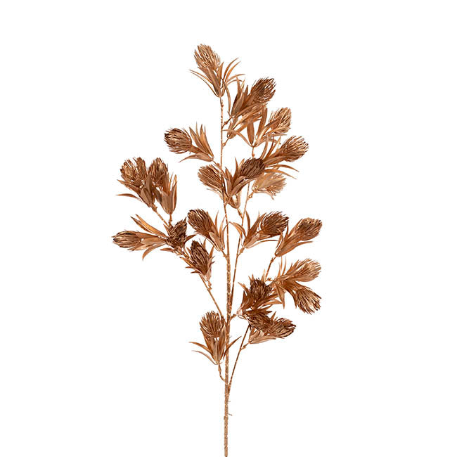 Thistle Flower Spray Metallic Gold (98cmH)