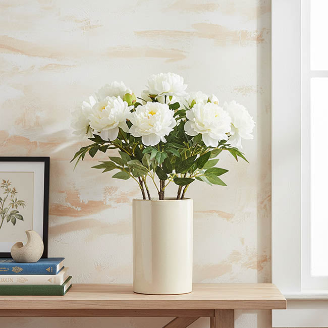 Evelyn Peony Spray White (70cmH)