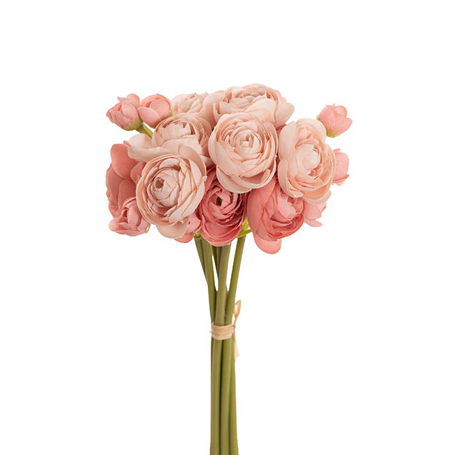 Ranunculus Flower Bunch 6 Stems Dusty Pink (28cmH)