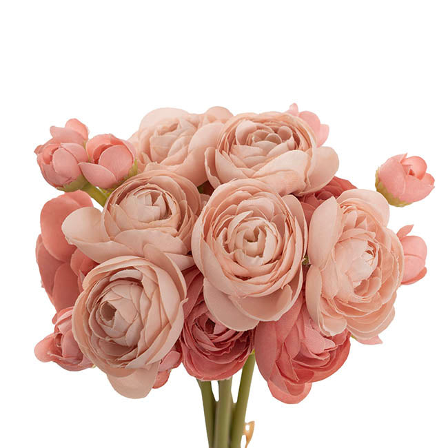 Ranunculus Flower Bunch 6 Stems Dusty Pink (28cmH)