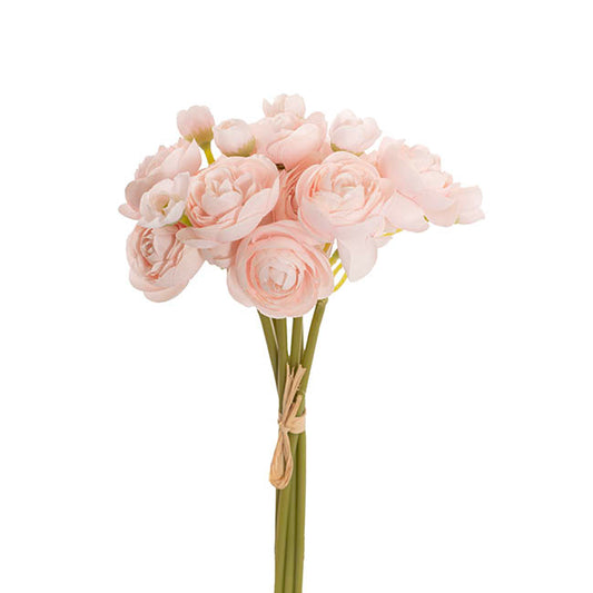 Ranunculus Flower Bunch 6 Stems Soft Pink (28cmH)
