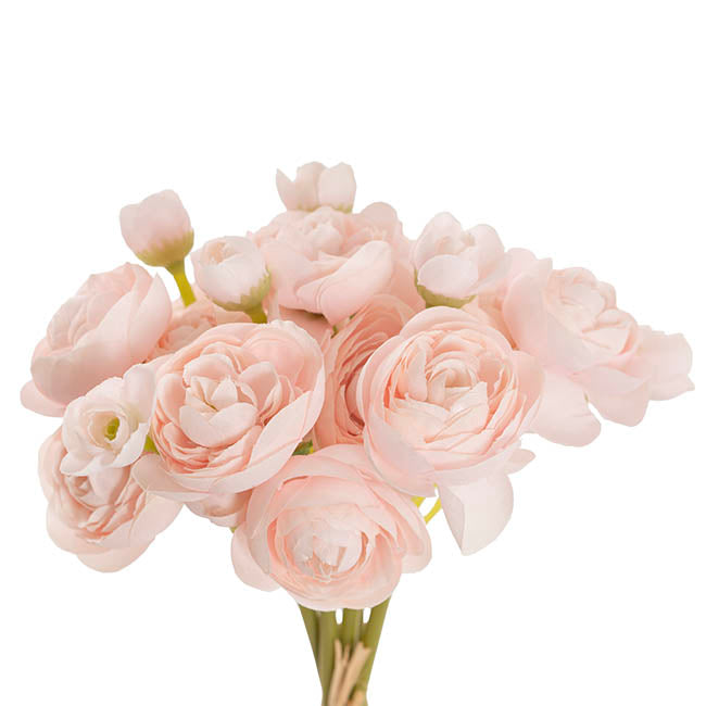 Ranunculus Flower Bunch 6 Stems Soft Pink (28cmH)