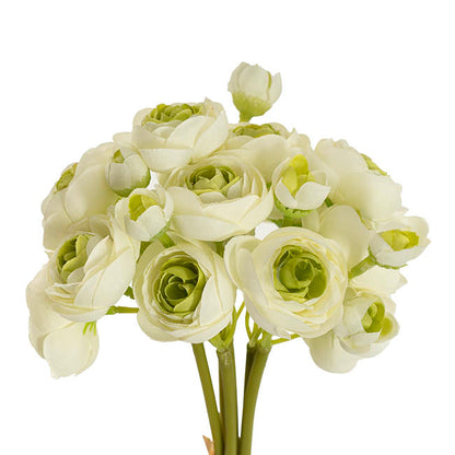 Ranunculus Flower Bunch 6 Stems Soft Green (28cmH)