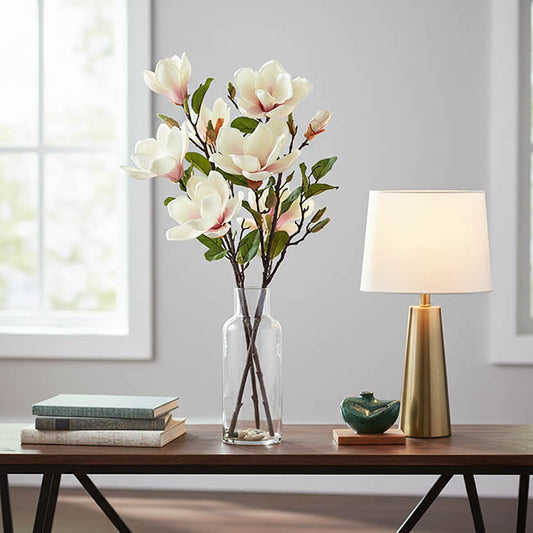 Magnolia Open Flower Spray with Bud Light Pink (71cmH)