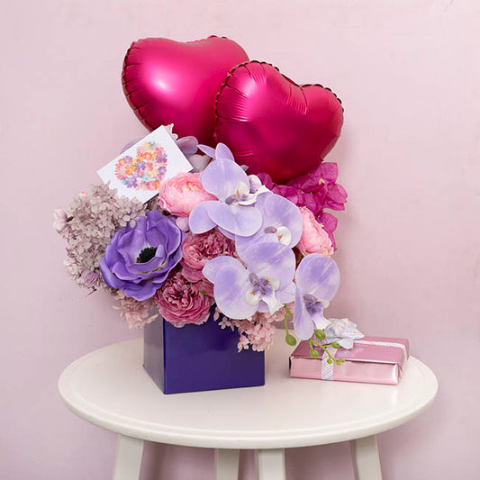 Anemone Flower Stem Purple (14cmDx57cmH)