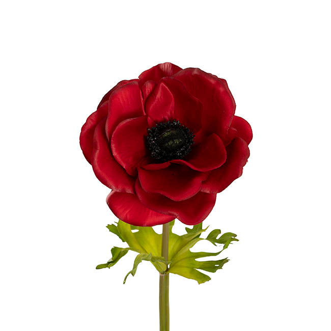 Anemone Flower Stem Red (14cmDx57cmH)