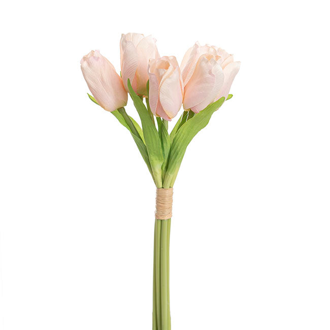Dutch Tulip Bouquet x 7 Ice Pink (30cmH)