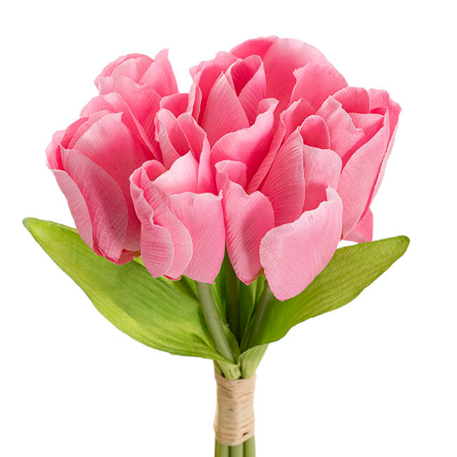 Dutch Tulip Bouquet x 7 Pink (30cmH)