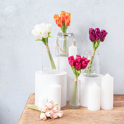 Dutch Tulip Bouquet x 7 White (30cmH)