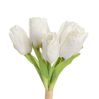 Dutch Tulip Bouquet x 7 White (30cmH)