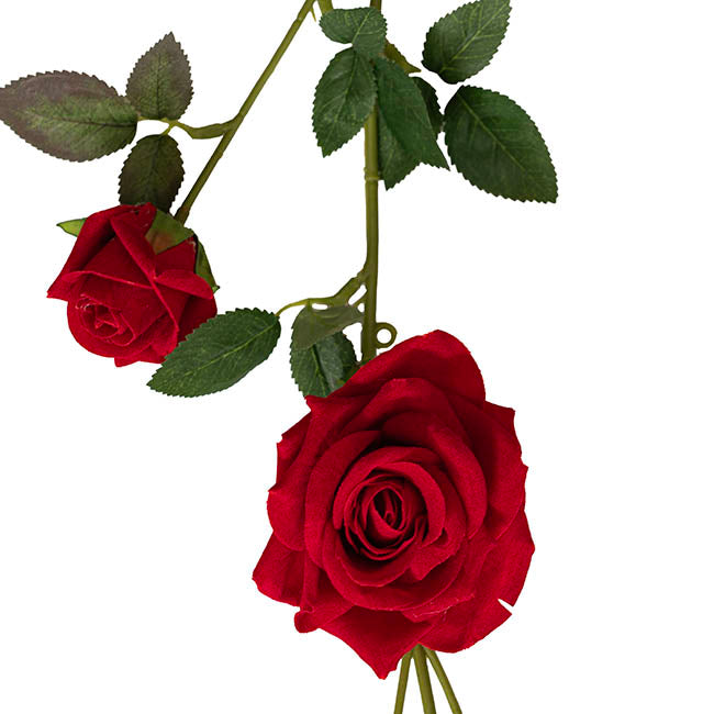 Velvet Rose Vine Garland Red (180cmL)