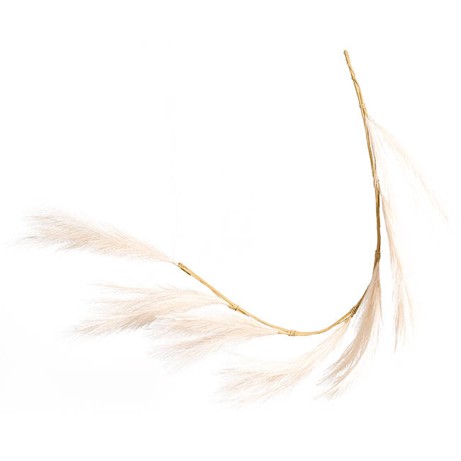 Artificial Bulrush Garland Soft Almond (150cmL)