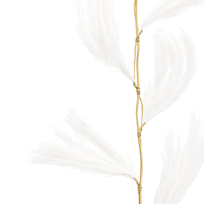 Artificial Bulrush Garland Off White (150cmL)