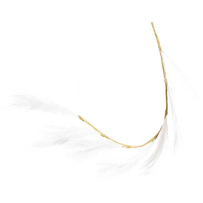 Artificial Bulrush Garland Off White (150cmL)