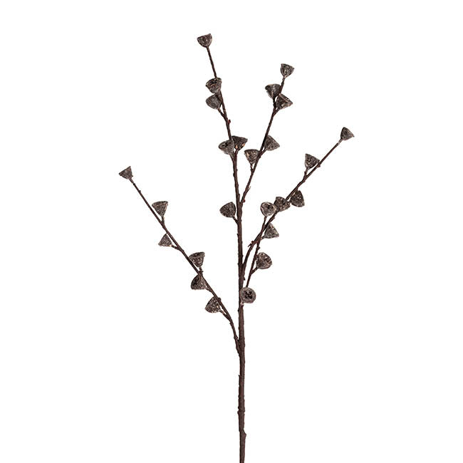 Artificial Eucalyptus Seed Pod Twig Spray Brown (86cmH)