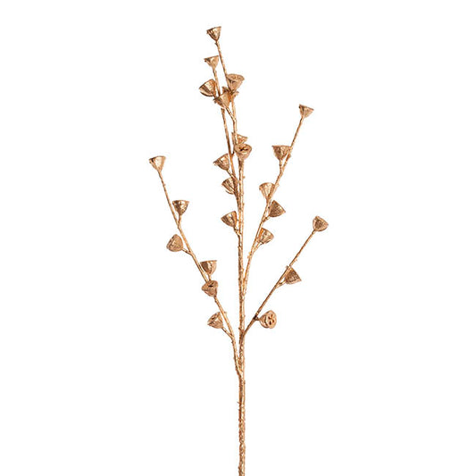 Artificial Eucalyptus Seed Pod Twig Spray Gold (86cmH)