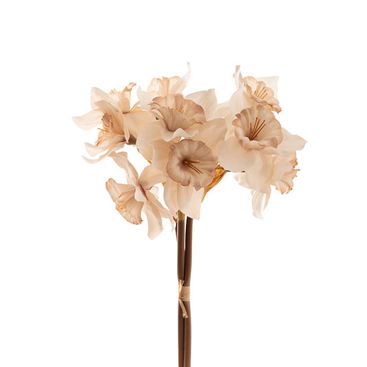Daffodil Bunch x 9 Heads Nude Beige (40cmH)