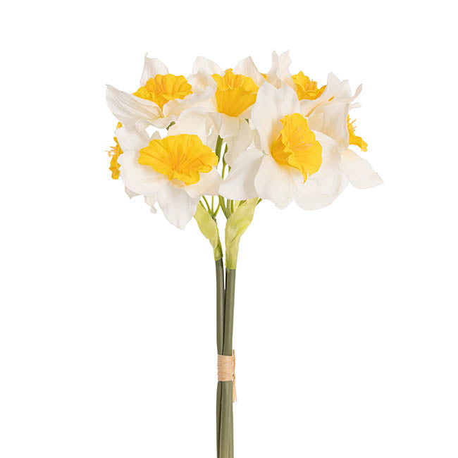 Daffodil Bunch x 9 Heads White (40cmH)