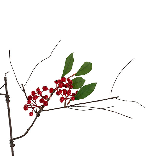 Berry Twig Spray Red (81cmH)