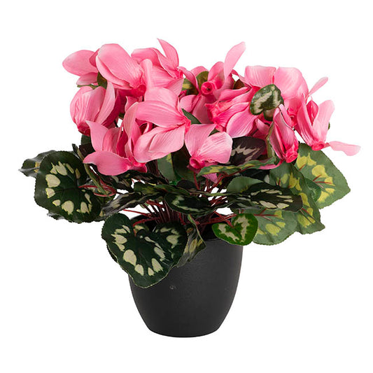 Faux Cyclamen Potted Pink (34cmH)