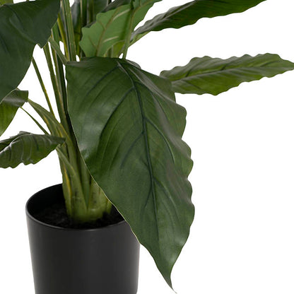 Real Touch Faux Spathiphyllum Plant Potted Green (100cmH)