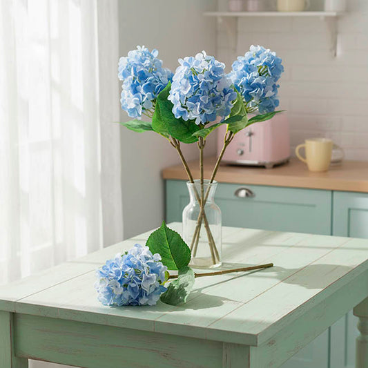 Tower Hydrangea Stem Real Touch Ombre Blue (57cmH)