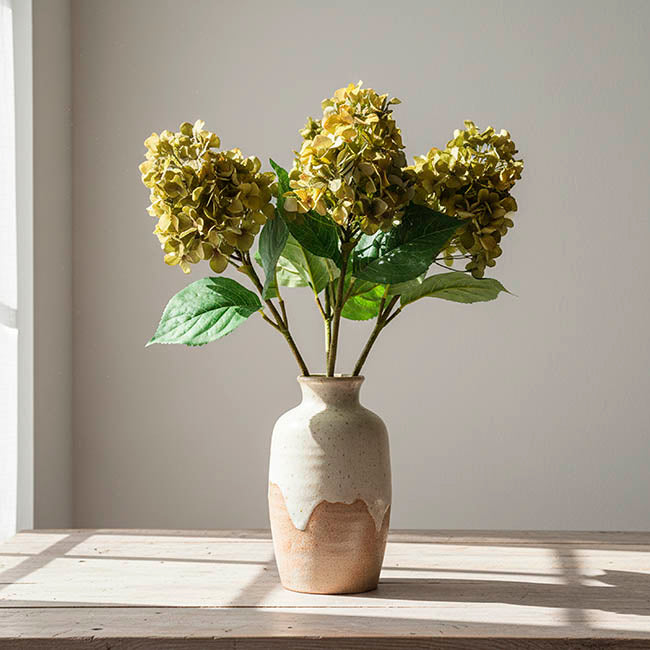 Tower Hydrangea Stem Real Touch Olive Green (57cmH)