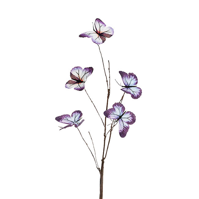 Butterfly Twig Branch Spray Blue (70cmH)