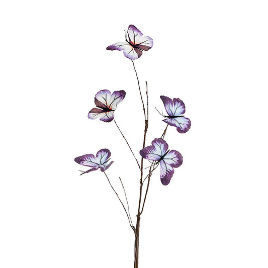 Butterfly Twig Branch Spray Blue (70cmH)
