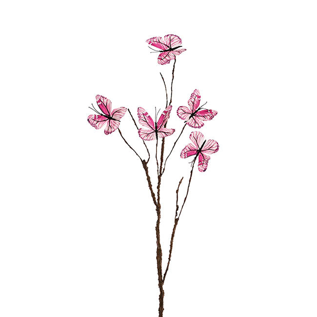 Butterfly Twig Branch Spray Pink (70cmH)