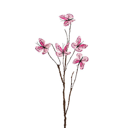 Butterfly Twig Branch Spray Pink (70cmH)
