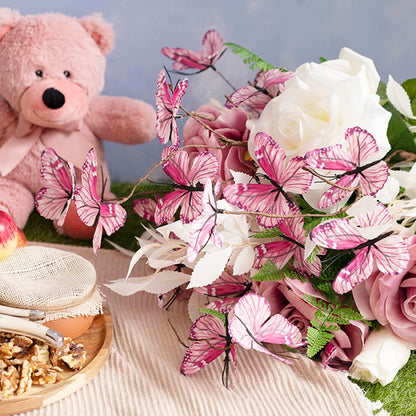 Butterfly Twig Branch Spray Pink (70cmH)