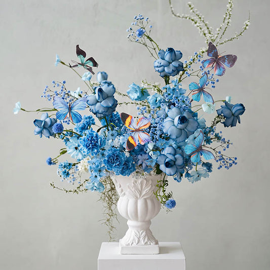 Butterfly Twig Branch Spray Tropical Blue (60cmH)