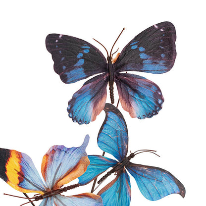 Butterfly Twig Branch Spray Tropical Blue (60cmH)