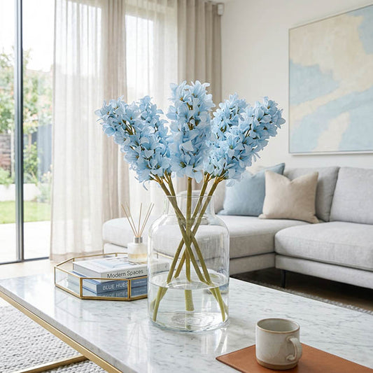 Real Touch Hyacinth 40 Head Stem Soft Blue (50cmH)