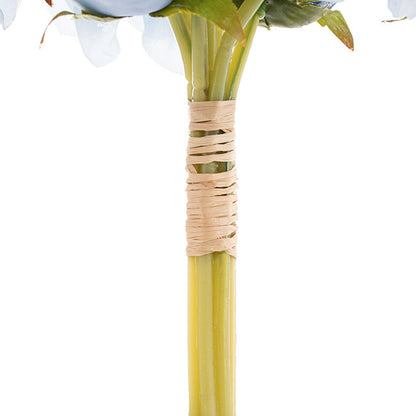 Dahlia & Cabbage Rose Bouquet Soft Blue (28cmH)