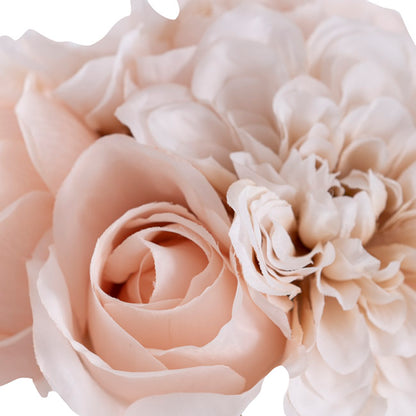 Dahlia & Cabbage Rose Bouquet Nude (28cmH)
