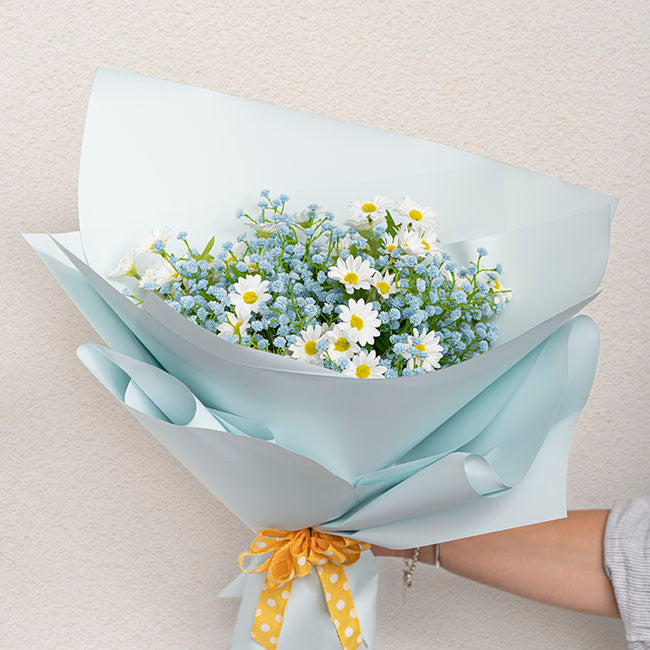 Gypsophila Baby's Breath Spray Soft Blue (62cmH)