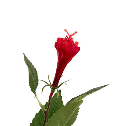 Hibiscus Flower x 2 Head Spray Red (11cmDx61cmH)