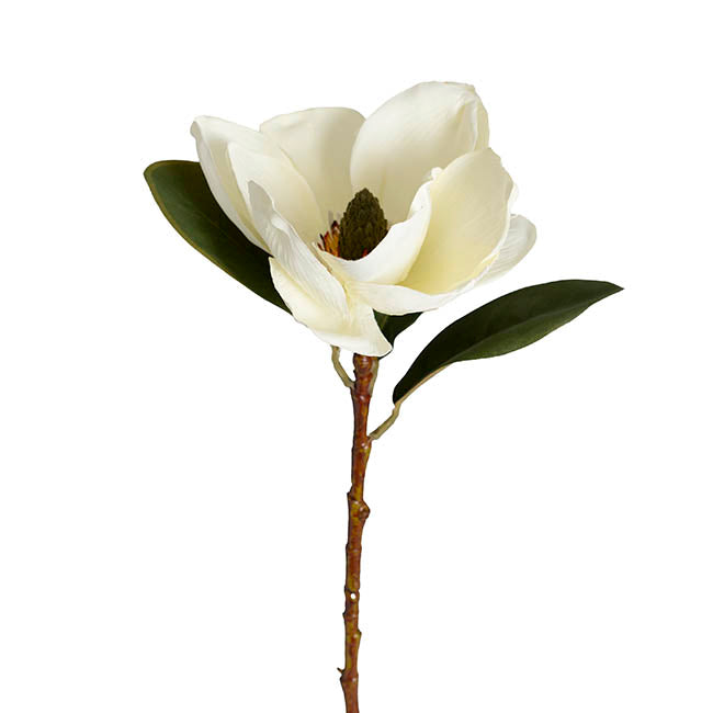 Magnolia Flower Stem White (52cmH)