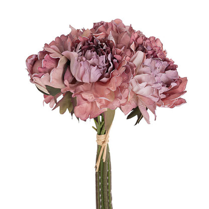 Peony Bouquet x 6 Heads Soft Purple (30.5cmH)