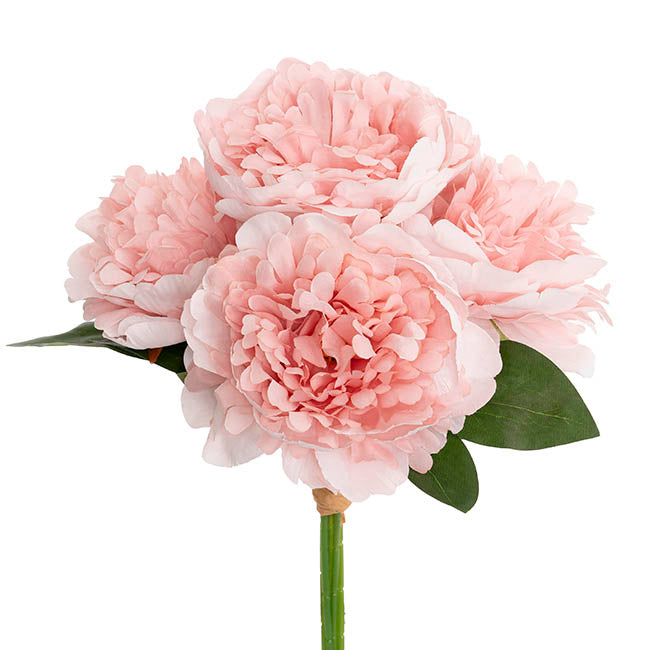 Peony Bouquet x 5 Flower Heads Candy Pink (32cmH)