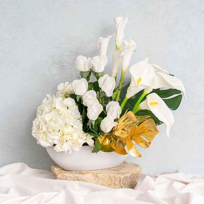 Calla Lily Open Bloom Stem Real Touch White (70cmST)