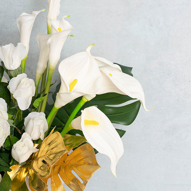 Calla Lily Open Bloom Stem Real Touch White (70cmST)