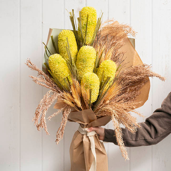Wheat Bunch x18 Stems Beige (60cmH)